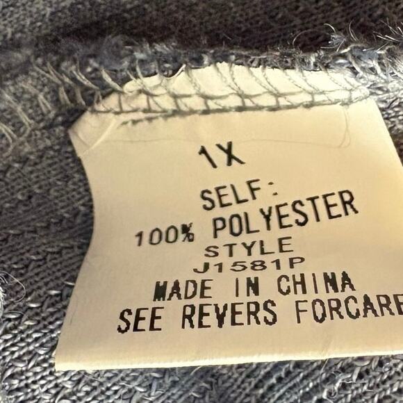 Primi Pale Blue Fuzzy Button Up Jacket Size 1X - Picture 6 of 7